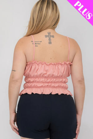 - Plus Size Tiered Shirred Body Crop Top - womens crop top at TFC&H Co.