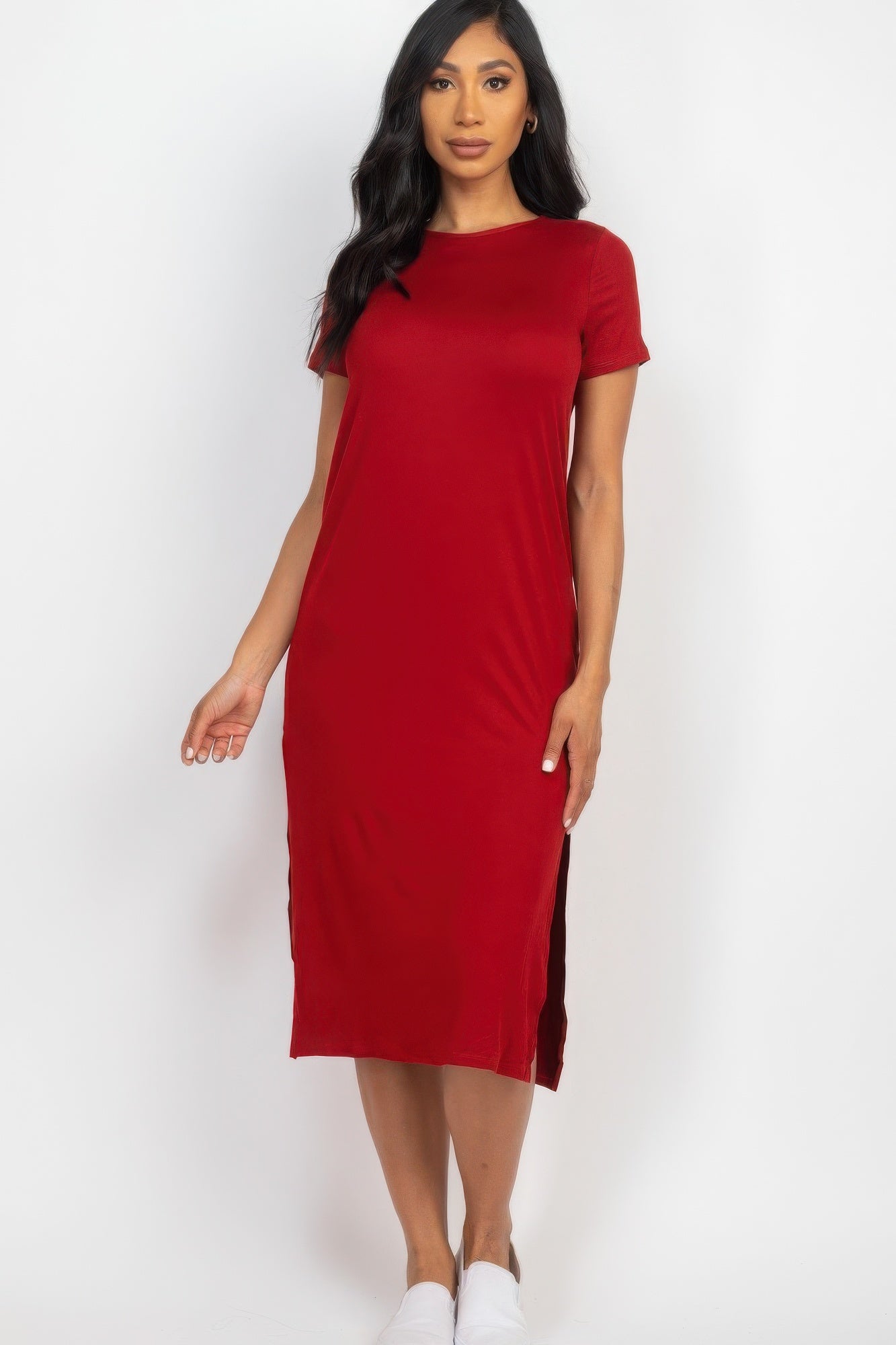 Winery - Side slit comfy midi dress - womens dress at TFC&H Co.