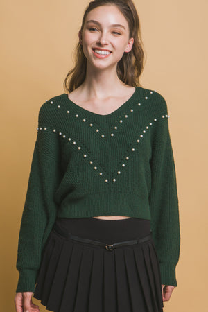 - Pearl details sweater - womens sweater at TFC&H Co.