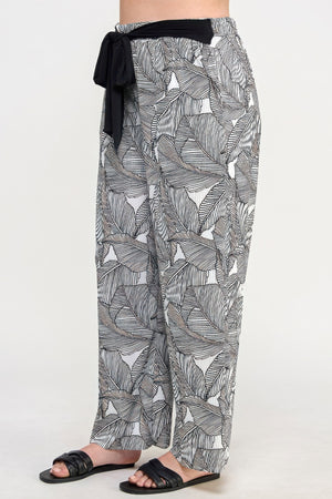 - Plisse Palm Print Pants - womens pants at TFC&H Co.