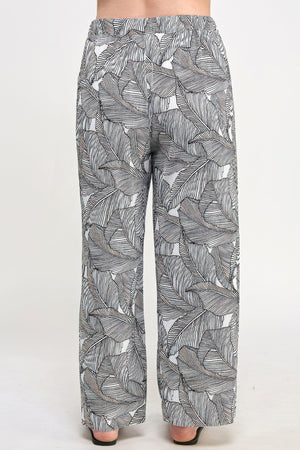 - Plisse Palm Print Pants - womens pants at TFC&H Co.