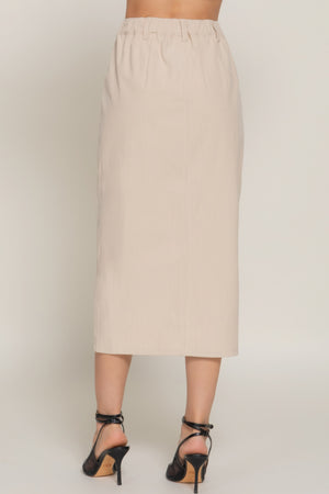 - Front Open Slit Corduroy Midi Skirt - womens skirt at TFC&H Co.