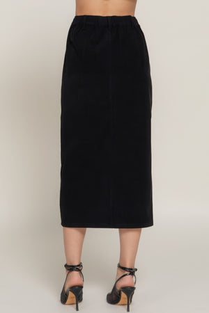 - Front Open Slit Corduroy Midi Skirt - womens skirt at TFC&H Co.