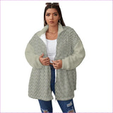 Khaki - Cash Womens Block Borg Stand-up Collar Coat With Zipper Voluptuous (+) Plus Size - womens coat at TFC&H Co.