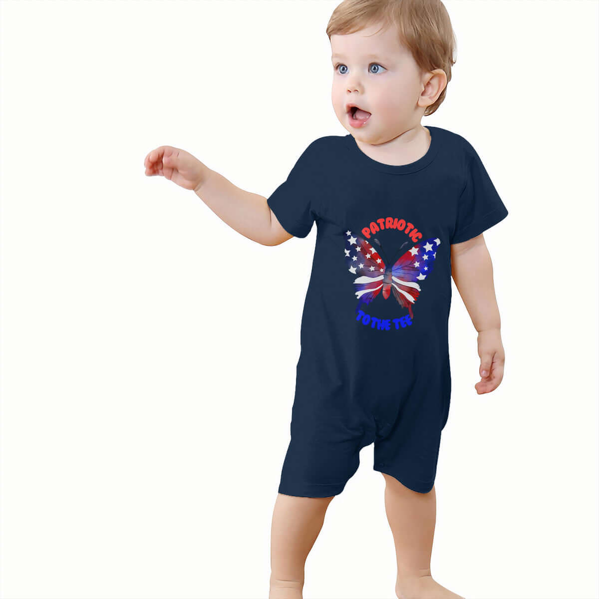 Navy Blue - 4th of July Baby Short Sleeve Rompers Cute Onesies - Baby bodysuits at TFC&H Co.