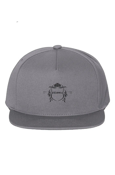 One Size Grey ClassA1 Emblem 5-Panel Cotton Twill Snapback Cap - hats at TFC&H Co.