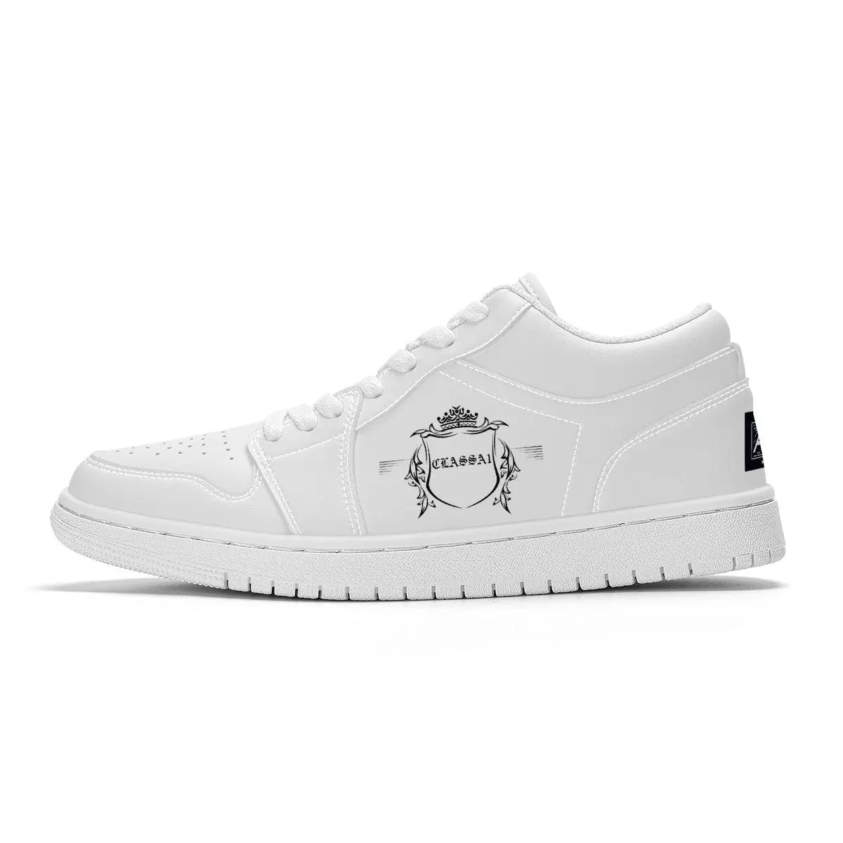 ClassA1 Emblem Low Top Sneakers - White - Low-Top Sneakers at TFC&H Co.