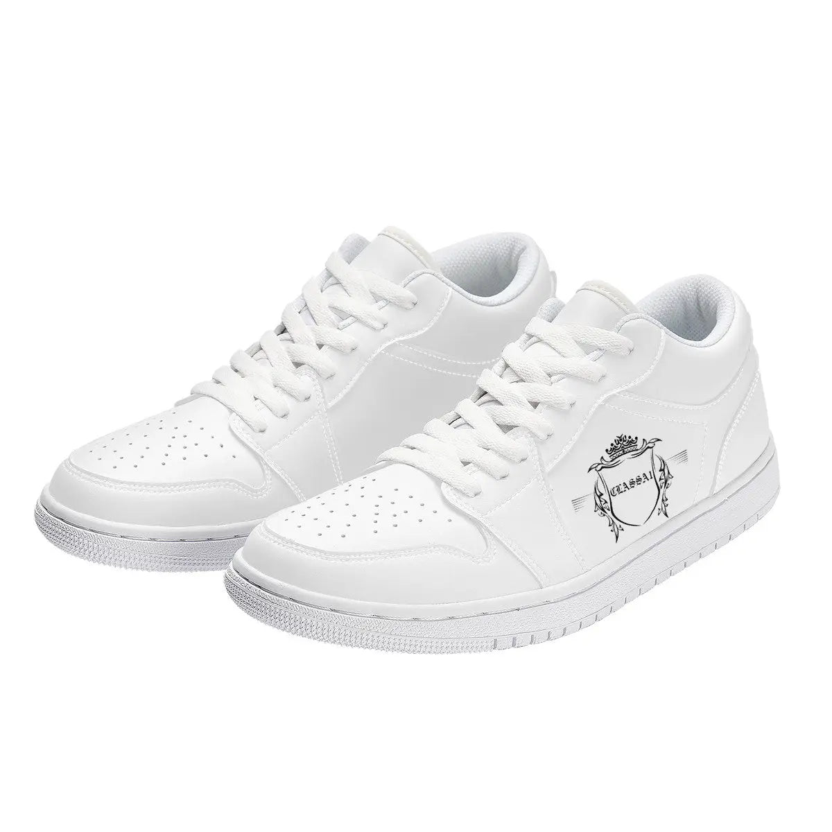 - ClassA1 Emblem Low Top Sneakers - White - Low-Top Sneakers at TFC&H Co.