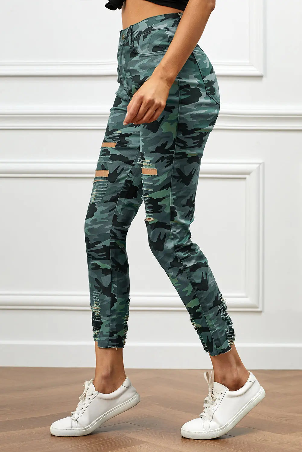 Distressed Camouflage Jeans - women's jeans at TFC&H Co.
