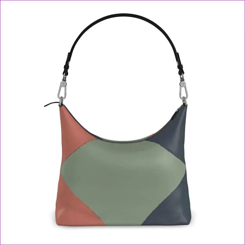 Eclectic Authentic Leather Designer Square Hobo Bag - Square Hobo Bag at TFC&H Co.