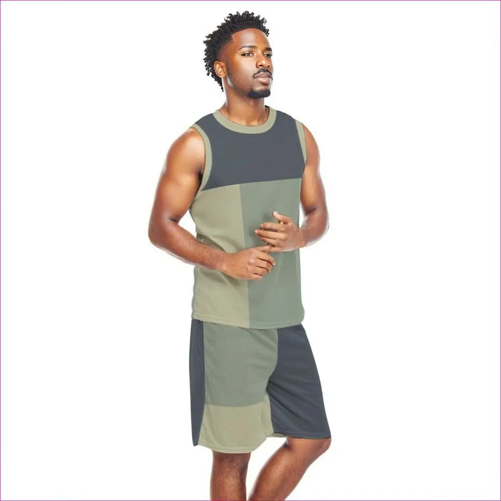 multi-colored - Eclectic Men's Basketball Suit - mens tank top & short set at TFC&H Co.