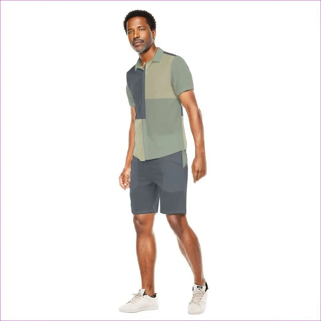 multi-colored - Eclectic Men's Short Sleeve Shirt Sets - mens hawaiian short set at TFC&H Co.