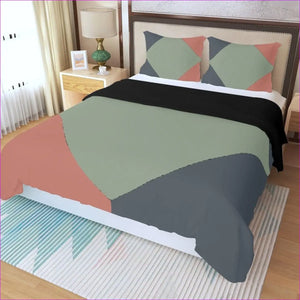 multi-colored/Black - Eclectic Three Piece Duvet Cover Set - bedding at TFC&H Co.