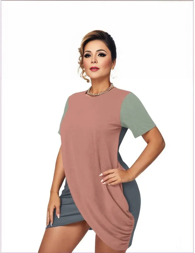 - Eclectic Women’s Stacked Hem Top With Short Sleeve Voluptuous (+) Plus Size - womens stacked hem top at TFC&H Co.