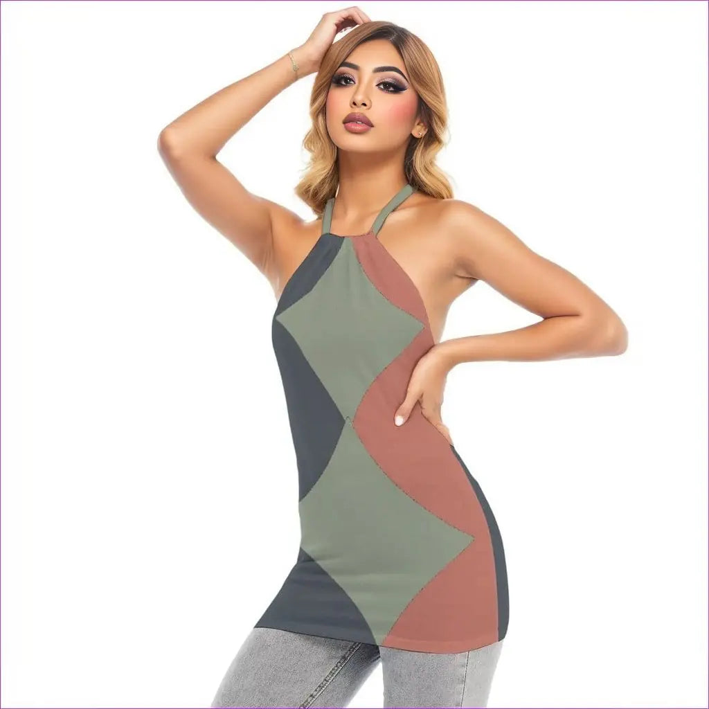 - Eclectic Womens Mini Halter Cami Dress - womens mini halter dress at TFC&H Co.