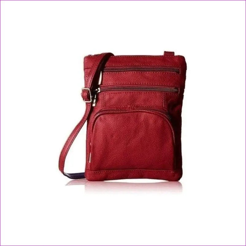 Red Plus - Genuine Leather Crossbody Bag - Ships from The US - Womens crossbody bag at TFC&H Co.