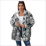 gray - Greats Womens Block Borg Stand-up Collar Coat With Zipper Voluptuous (+) Plus Size - womens coat at TFC&H Co.