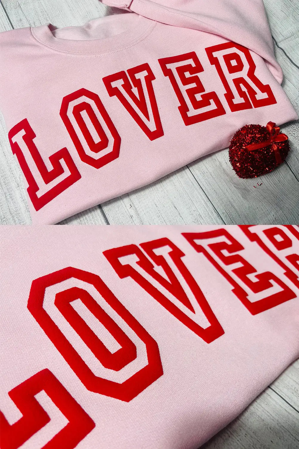 LOVER Puff Print Drop Shoulder Pullover Sweatshirt - women's sweatshirt at TFC&H Co.