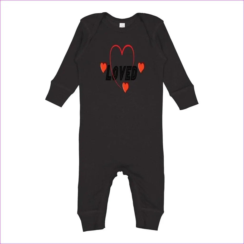 Black - Loved Infant Long Legged Baby Rib Organic Bodysuit - infant jumpsuit at TFC&H Co.