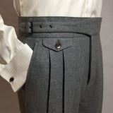 Gray - Loose Casual Men's Wool Suit Pants - mens suit pants at TFC&H Co.