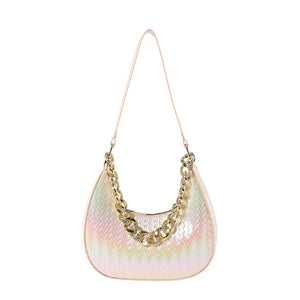 Beige - Women's Fashion Colorful Shiny Shoulder Bag - handbag at TFC&H Co.