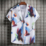 C226 - Men's Fashion Slim-fit Printed Short Sleeve Button Up Shirts - mens button up shirt at TFC&H Co.