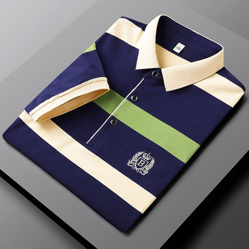 Blue And Green - Summer Men's Short-sleeved Polo Shirt - mens polo shirt at TFC&H Co.