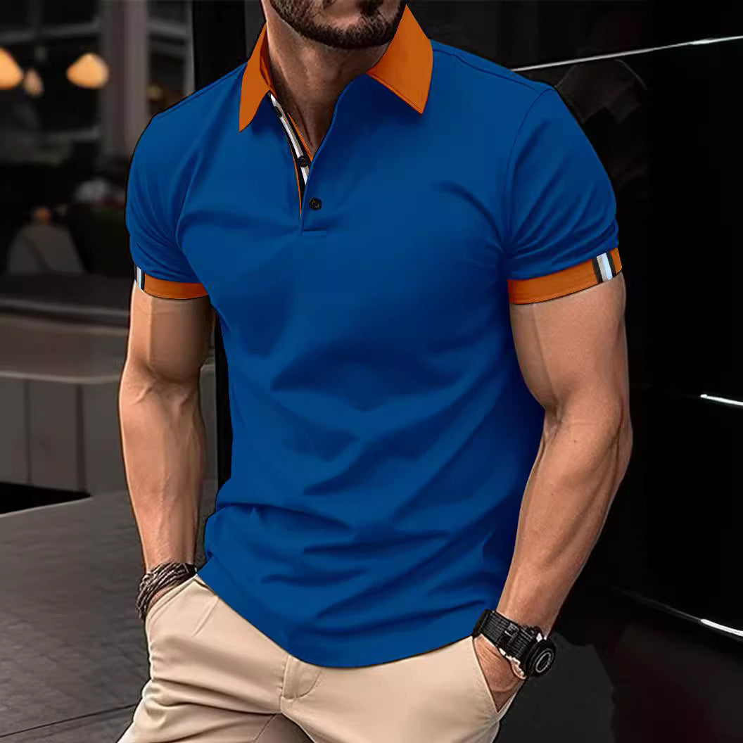 Men's Casual Button Solid Color Polo Shirt