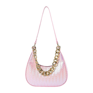 Pink - Women's Fashion Colorful Shiny Shoulder Bag - handbag at TFC&H Co.