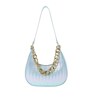 Blue - Women's Fashion Colorful Shiny Shoulder Bag - handbag at TFC&H Co.