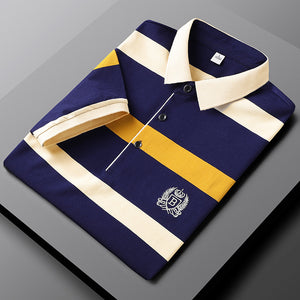 Blue And Yellow - Summer Men's Short-sleeved Polo Shirt - mens polo shirt at TFC&H Co.