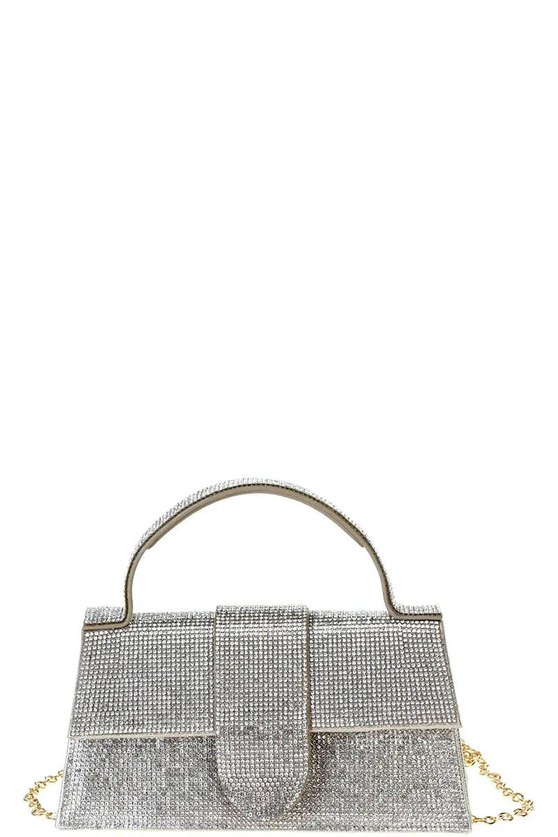 Gold - Rhinestone Allover Chic Design Handle Bag - 3 colors - handbag at TFC&H Co.