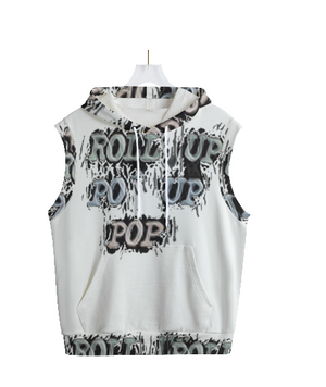 Roll Up Po' Up Pop Unisex Hooded Vest | 100% Cotton - men's vest hoodie at TFC&H Co.