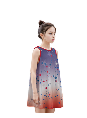 - Ombre Patriotic Kid's Sleeveless Dress | 100% Cotton - girls dress at TFC&H Co.