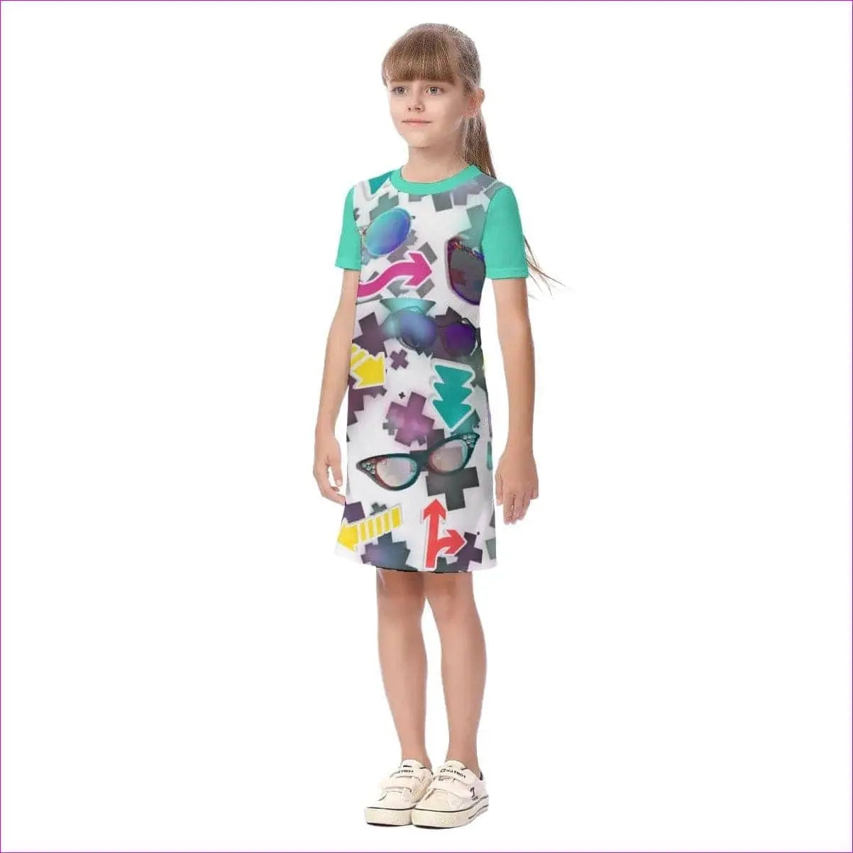 multi-colored - Shade Kids Girls Short Sleeve Dress - kids dress at TFC&H Co.