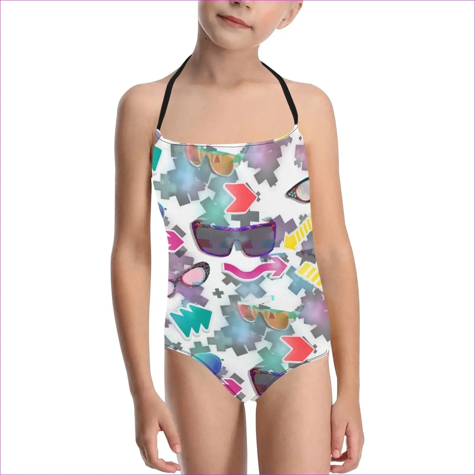 Shades One-Piece Halter Swimsuit - kid's swimsuit at TFC&H Co.