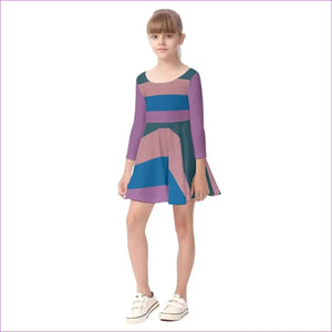 Striped Kids Girls Long Sleeve Dress - kid's dress at TFC&H Co.
