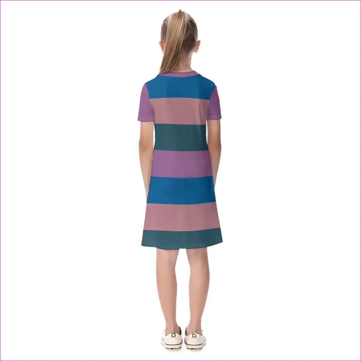 - Striped Kids Girls Short Sleeve Dress - kids dress at TFC&H Co.