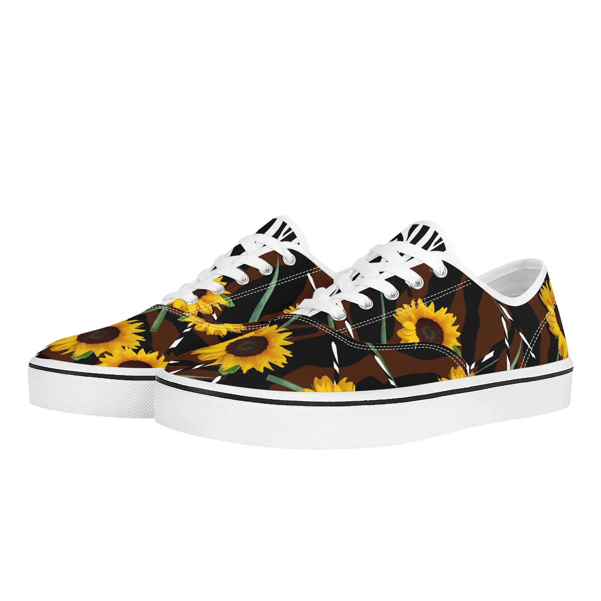 Sunflower Wild Skate Shoes- White - women's canvas shoes at TFC&H Co.