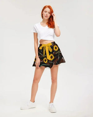 - Sunflower Wild Women's Ruffle Shorts - womens shorts at TFC&H Co.