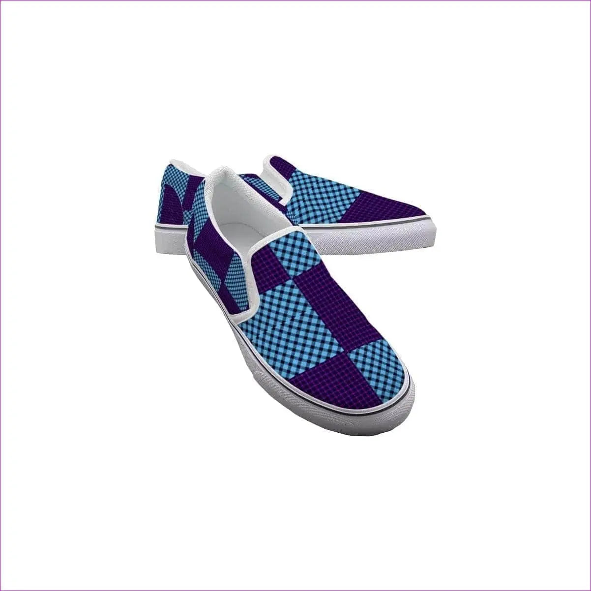 multi-colored - Tartan Women's Slip On Sneakers - womens shoes at TFC&H Co.