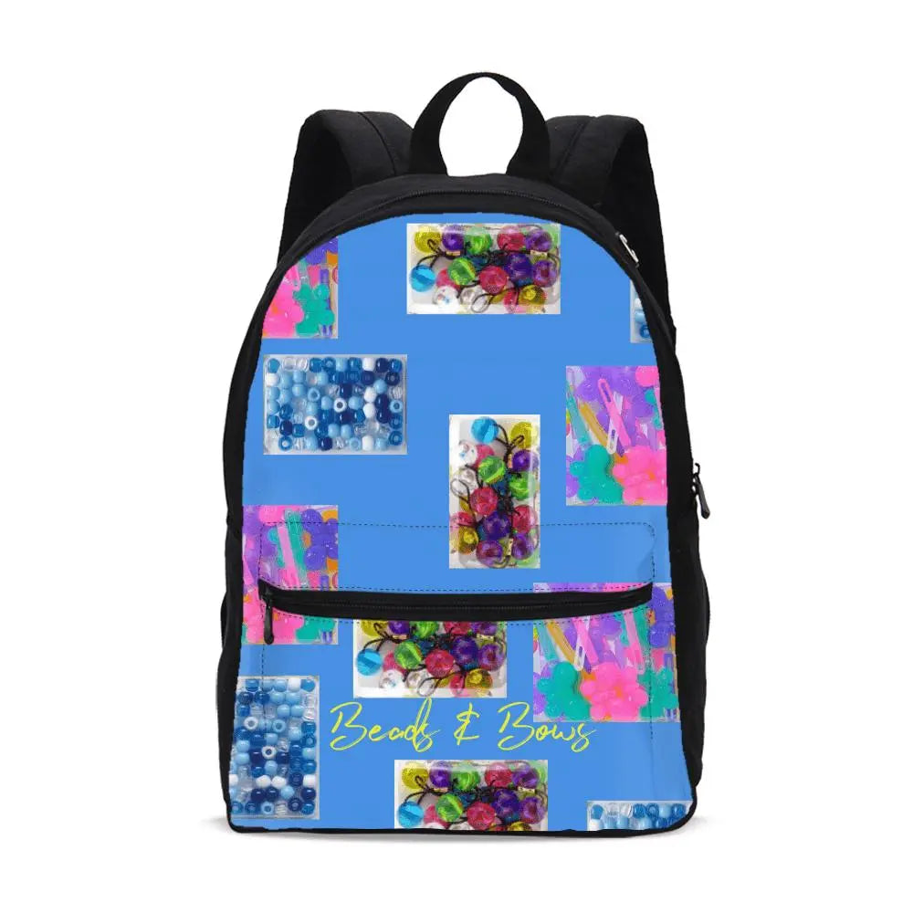 Teacher's Pet Collection:  Beads & Bows Small Canvas Backpack-backpack-Beads & Bows Small Canvas Backpack-TFC&H Co.