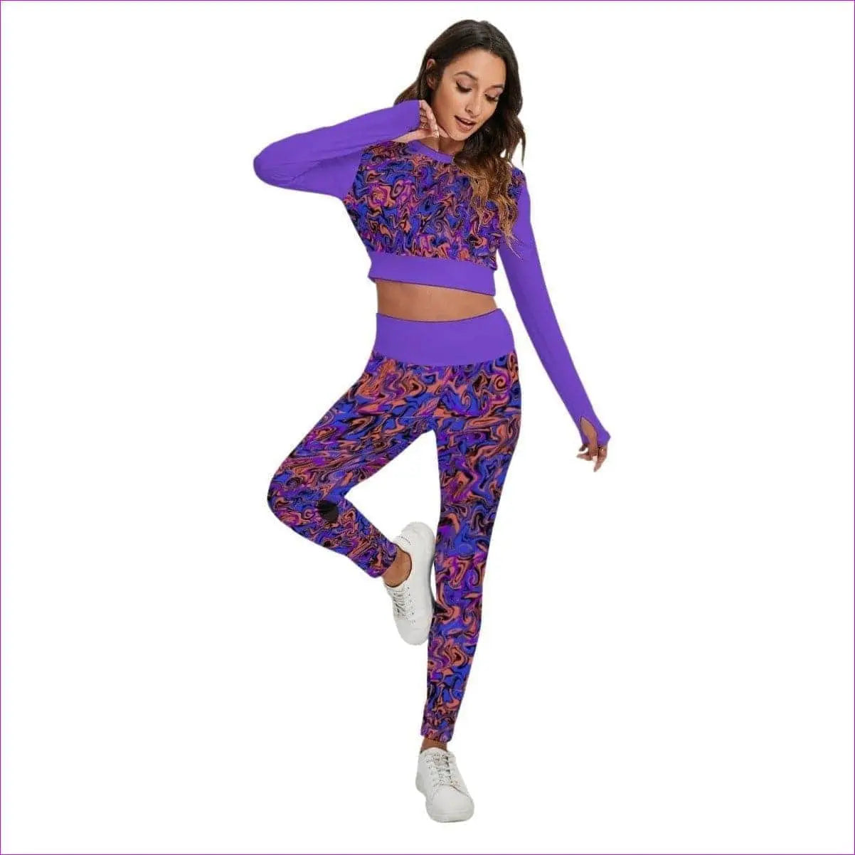 - Trip Women's Sport Set With Backless Top And Leggings - womens top & leggings set at TFC&H Co.