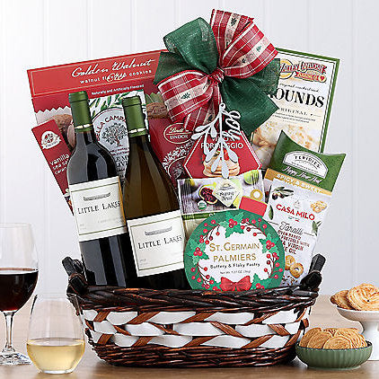 - Little Lakes Duet: Holiday Wine Gift Basket - Gift basket at TFC&H Co.