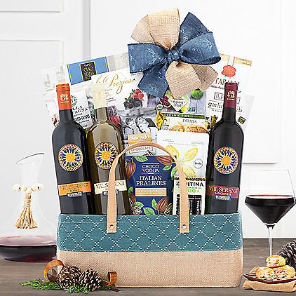 - Italian Wine Trio: Gourmet Wine Gift Basket - Gift basket at TFC&H Co.