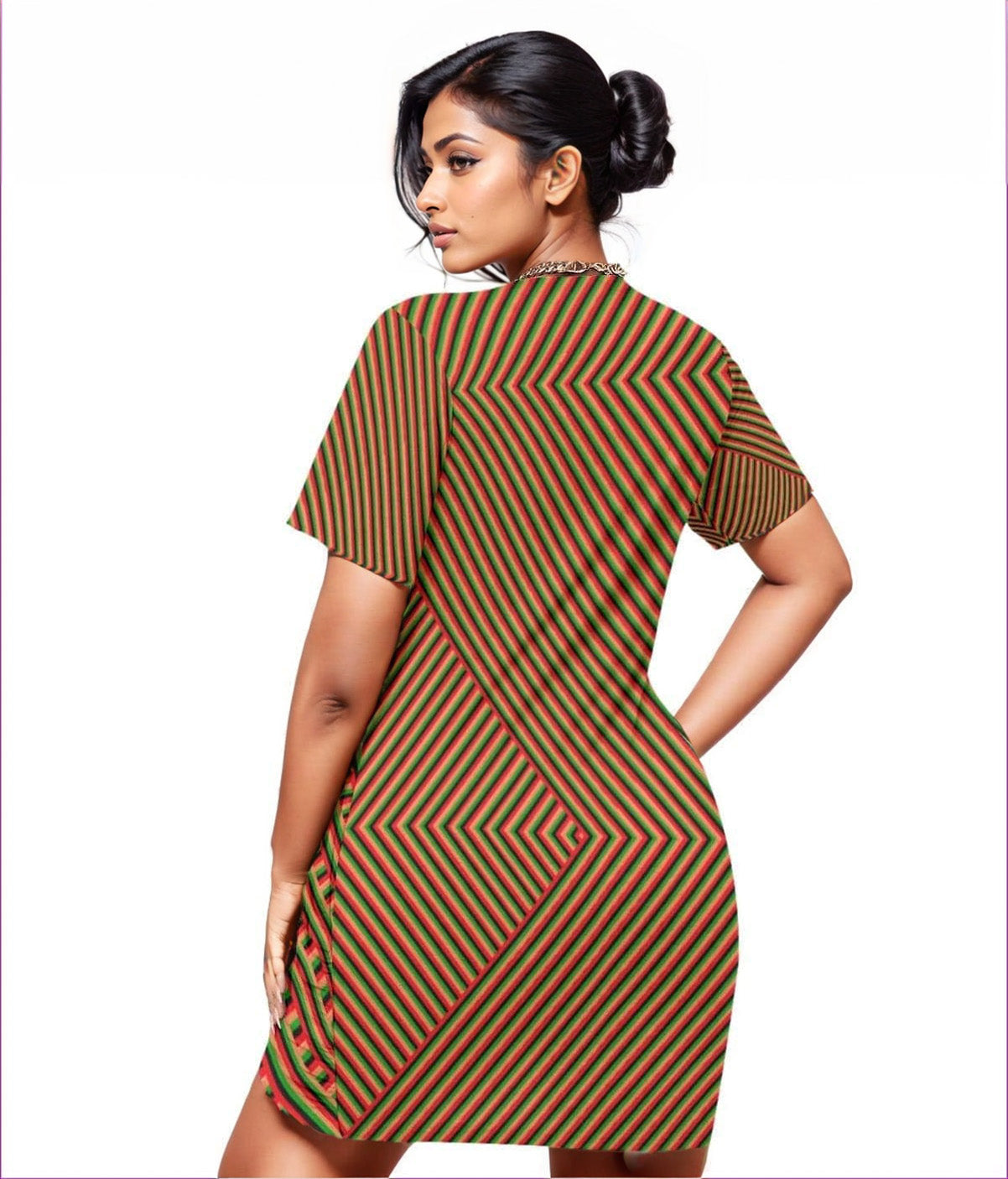 Striped Galore Women’s Stacked Hem Dress Voluptuous (+) Plus Size - women's dress at TFC&H Co.