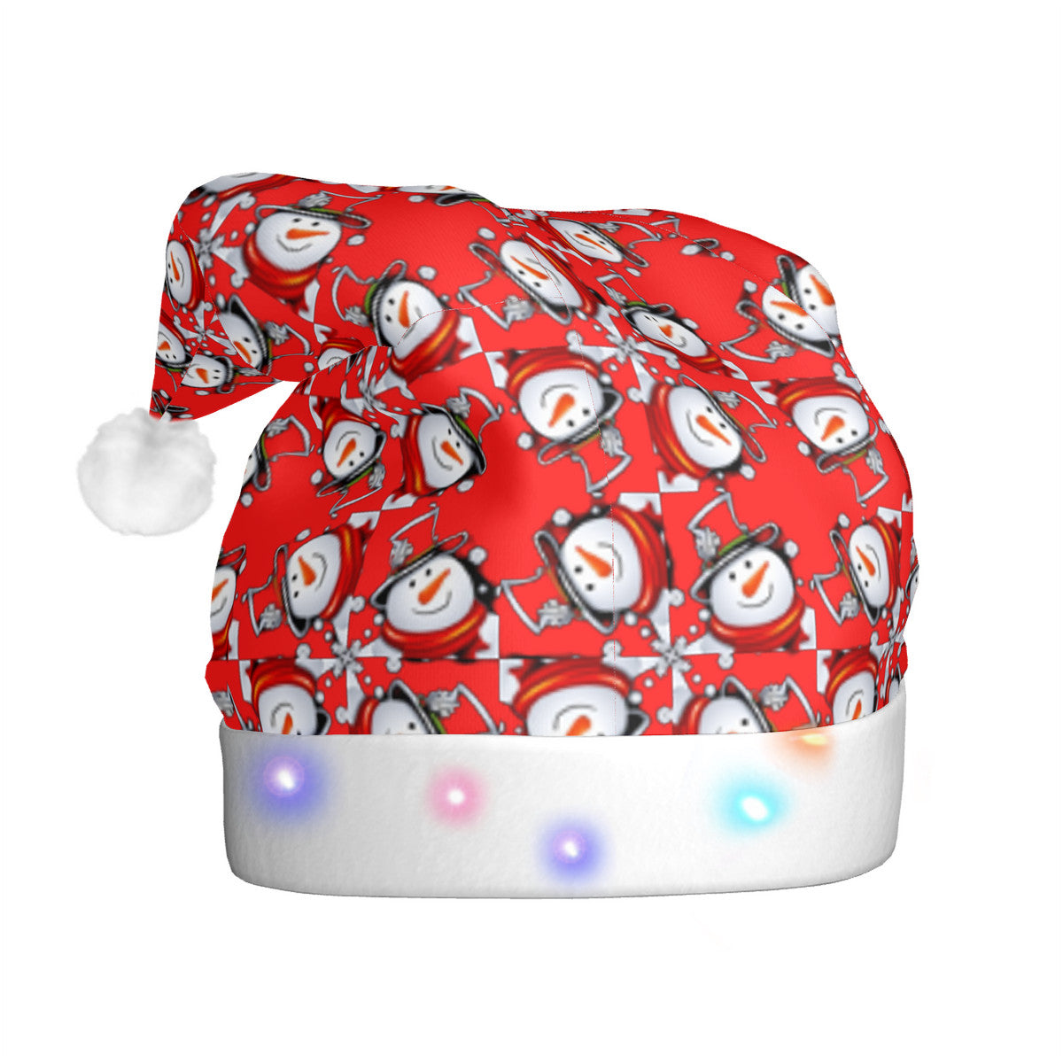 Snow Man's Delight Adult Glowing Plush Christmas Hat - hat at TFC&H Co.