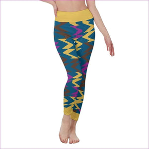 multi-colored - Zig & Zag Women's High Waist Leggings | Side Stitch Closure - womens leggings at TFC&H Co.