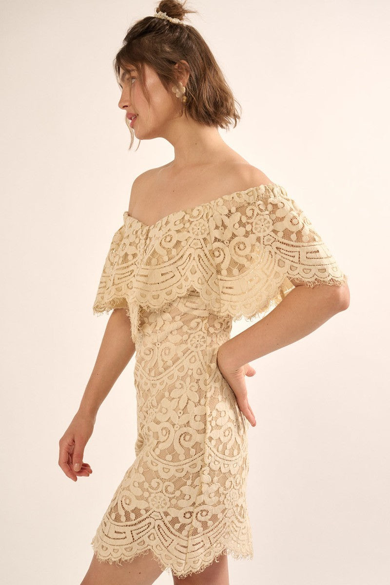 A Lace, Woven Mini Dress - Ships from The US - women's dress at TFC&H Co.