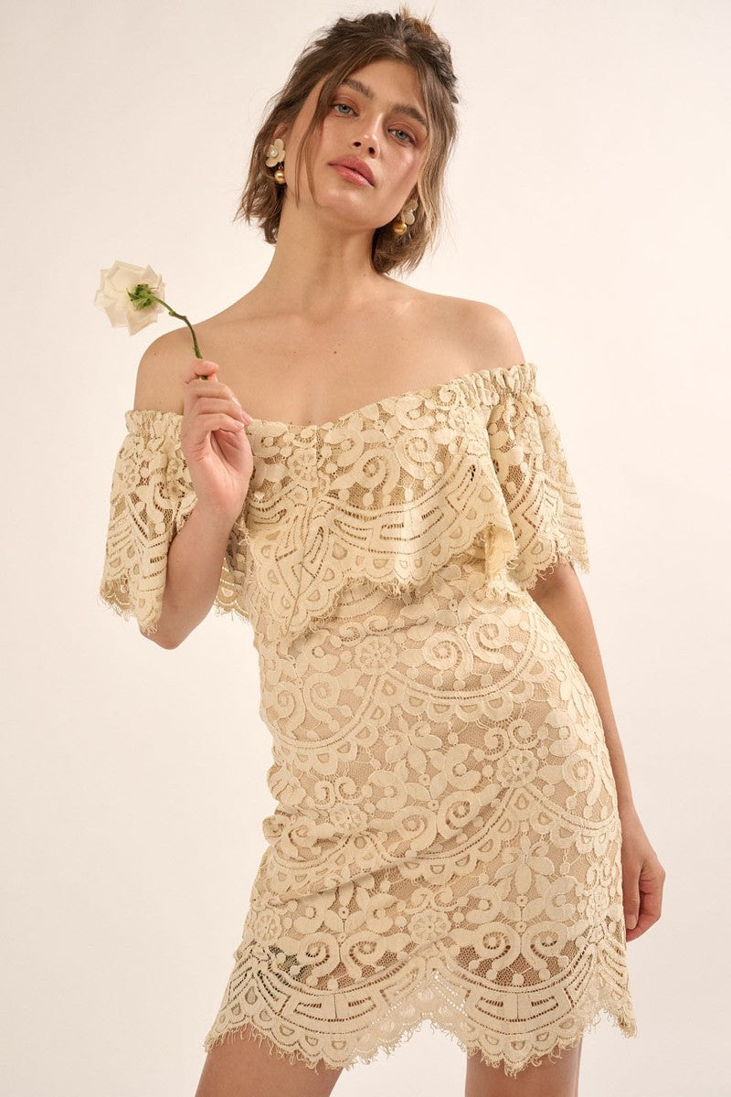 - A Lace, Woven Mini Dress - Ships from The US - womens dress at TFC&H Co.